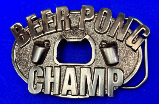 Beer Pong Champ Bottle Opener, Belt Buckle Award funny Novelty by Kalan