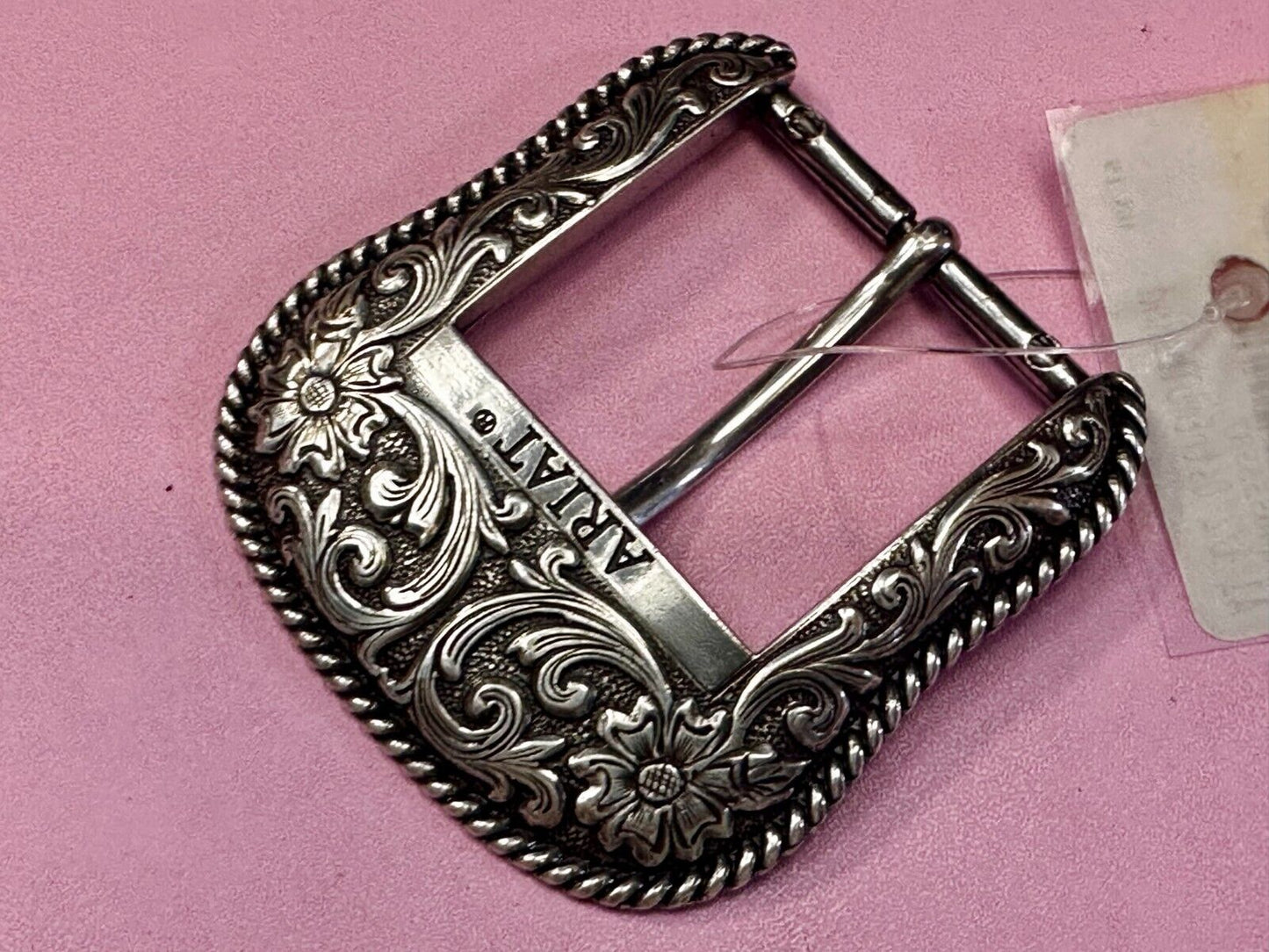 Ariat 2007 Ranger Style Detailed Flower Swirl Rope Outlined Belt Buckle