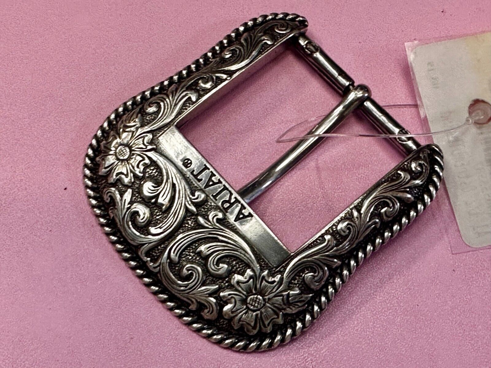 Ariat 2007 Ranger Style Detailed Flower Swirl Rope Outlined Belt Buckle