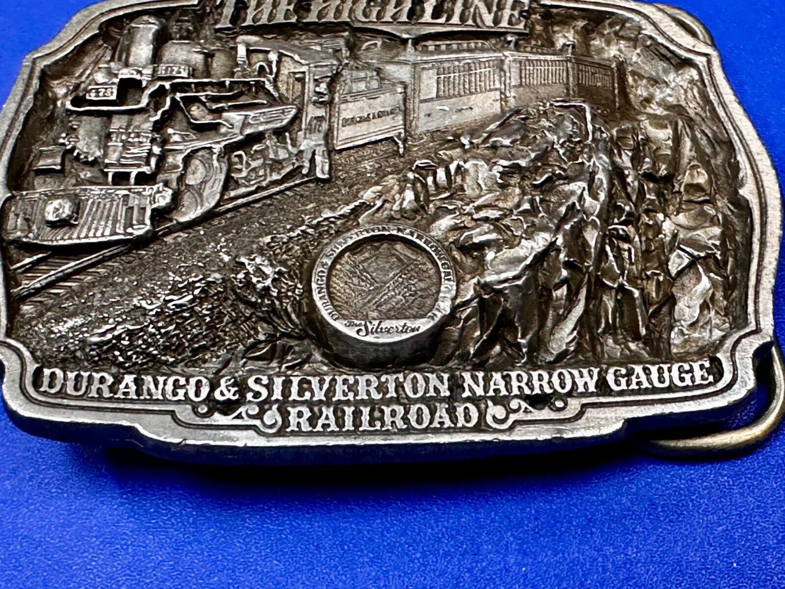 Train Rail Road Durango & Silverton Narrow Gauge C+J Vintage 1980s  Belt Buckle