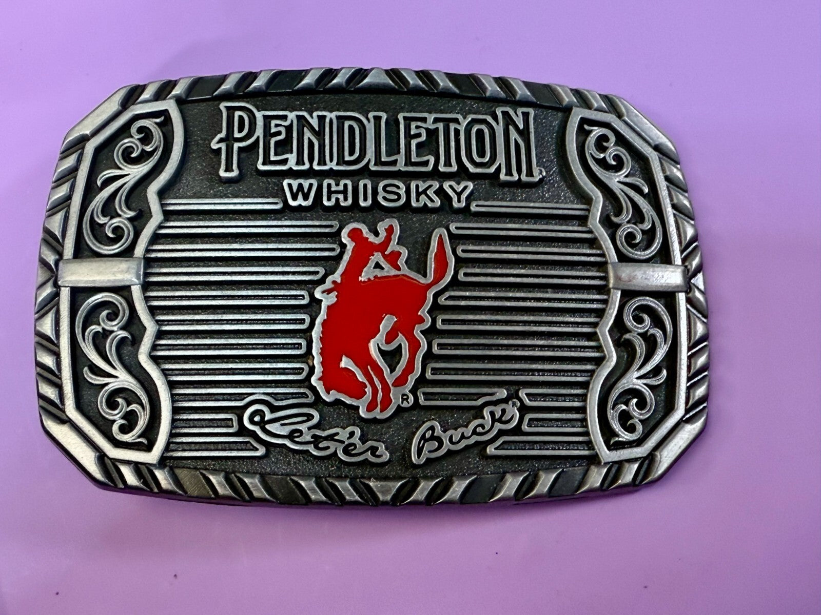 2025 Pendleton Whisky Let'er Buck Rodeo Cowboy Montana Silversmiths Belt Buckle