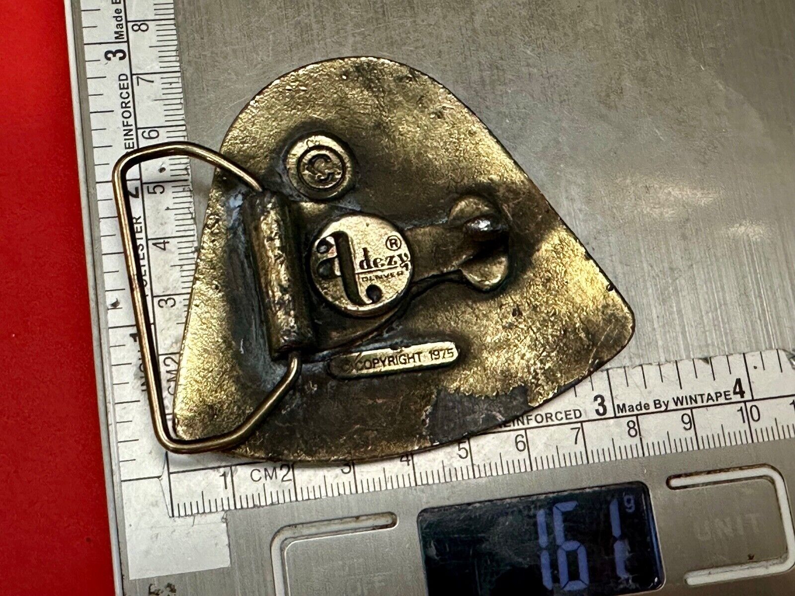Vintage 1975 Dirt Bike Adzes sporting biking motorcycle belt buckle