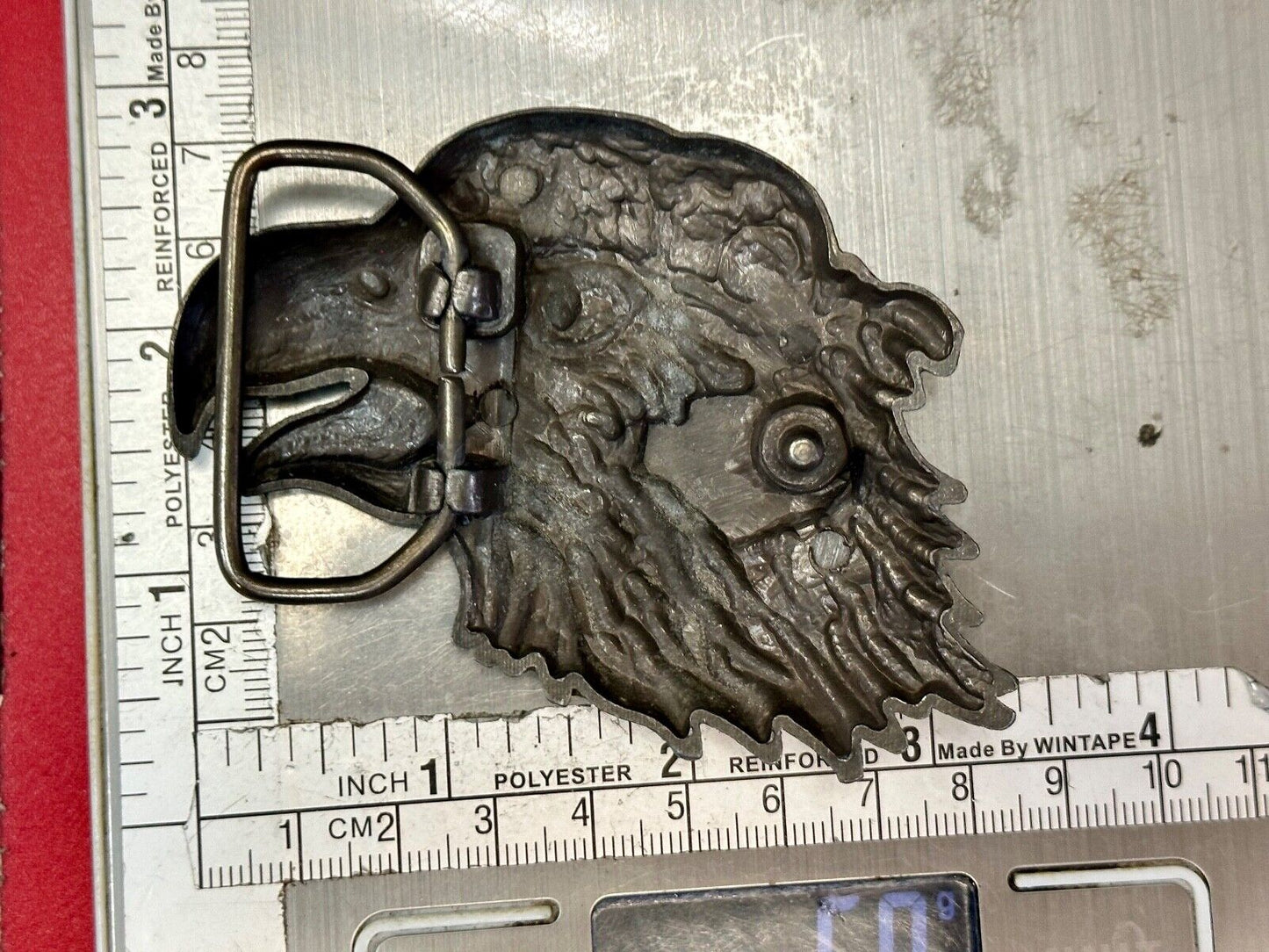 Bikers Eagle USA Motorcycle Rider figural cutout Head beak bandana belt buckle