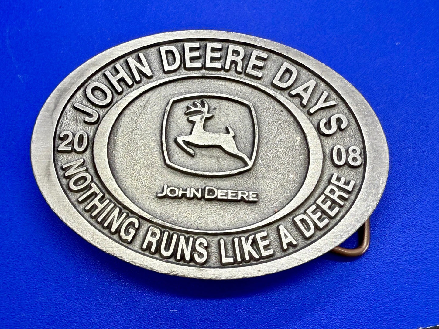 Vintage John Deere Days 2008 Nothing Runs like A Deere Farming Belt Buckle