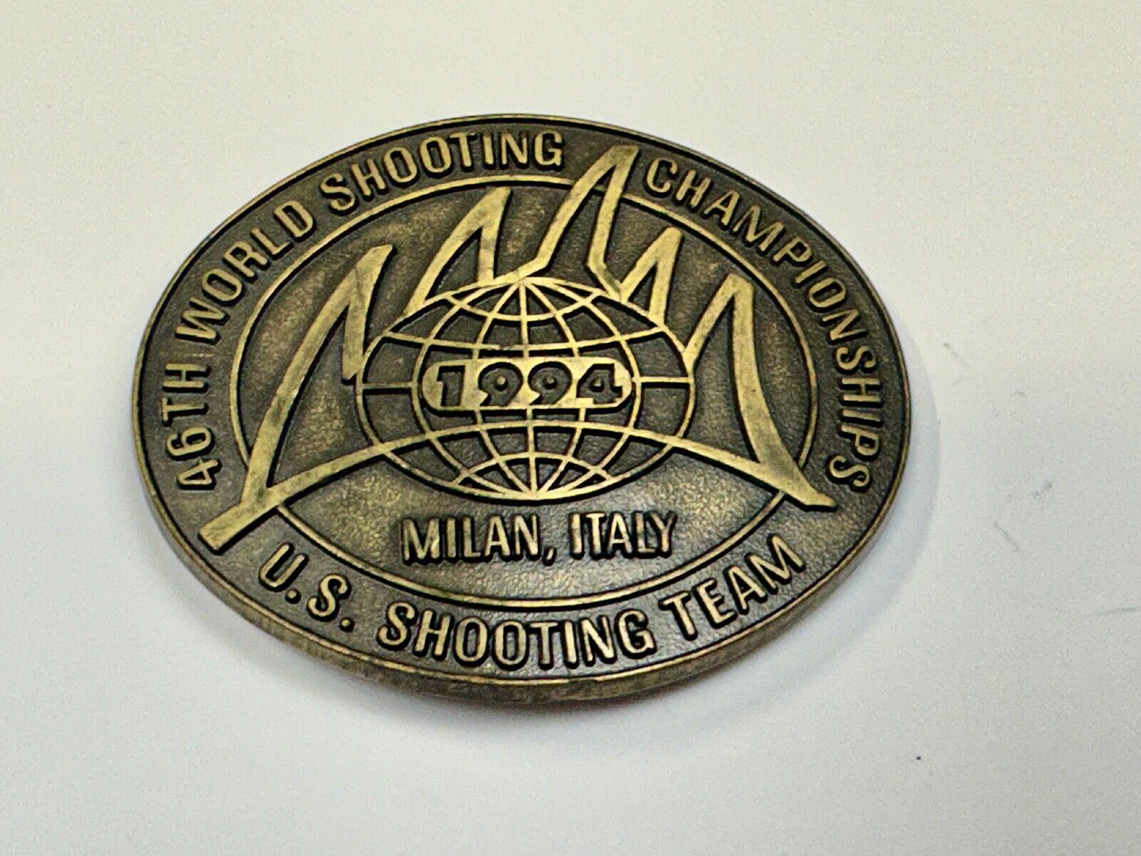 46th Wold Shooting Championships  Milan Italy USA shooting team belt buckle