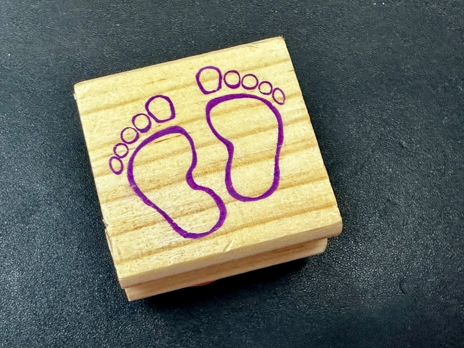 Baby Footprints Feet  - NOS 1.5" Rubber Stamp for Crafting and Card Making