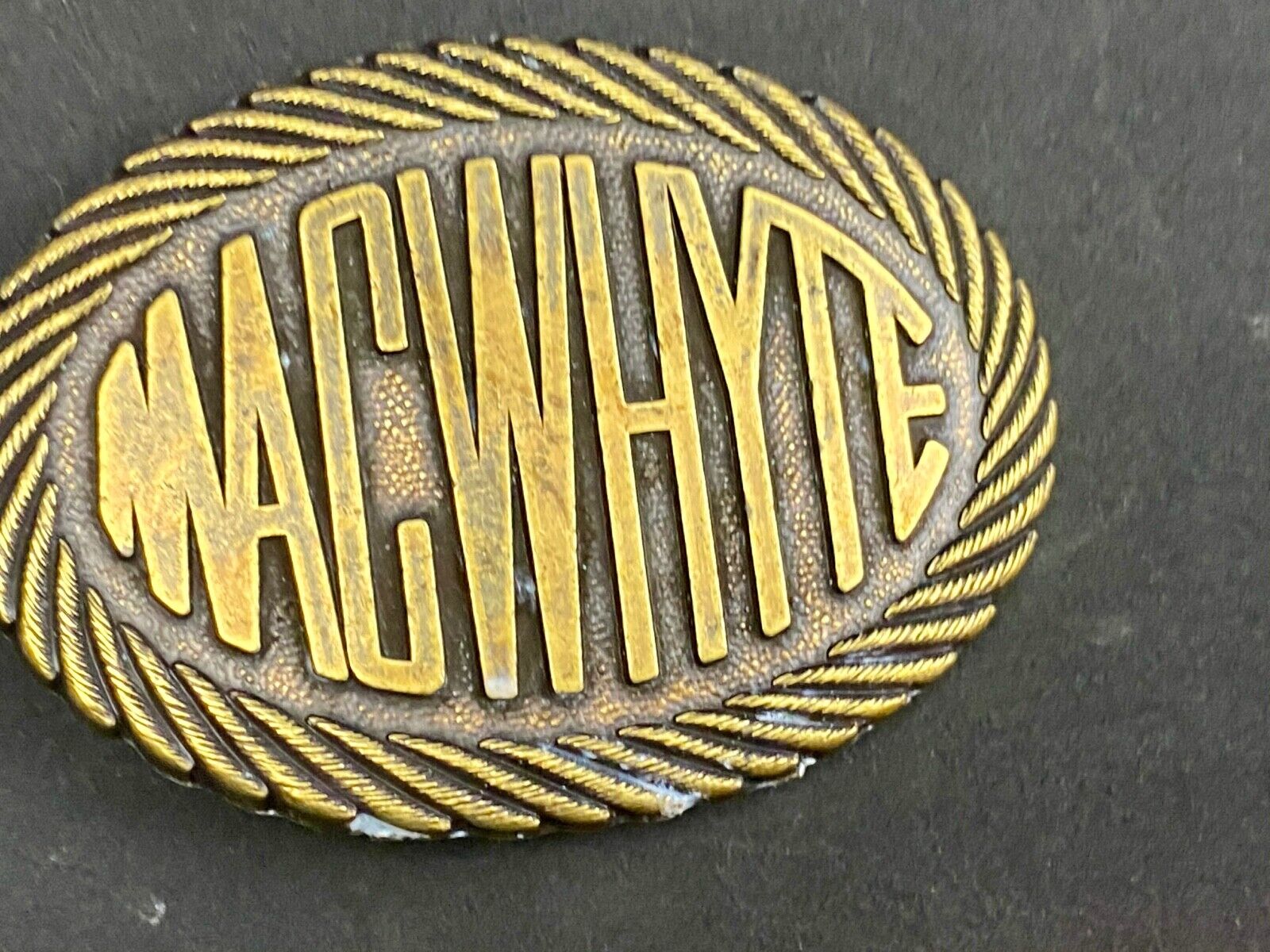 Vintage Macwhyte Belt Buckle Canadian Wire Rope & Specialty Cable Manufacturer 