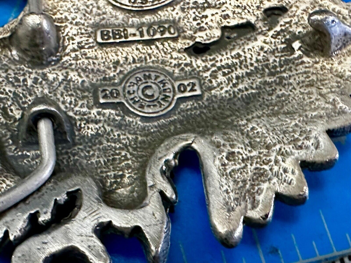 Turquoise Coral Cut Out Hunting Attacking Eagle 2002 Enchantment Belt Buckle