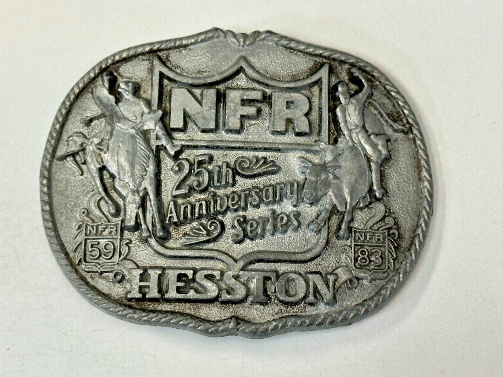 1983 Hesston National Finals Rodeo 25th Anniversary Adult Collectors Belt Buckle