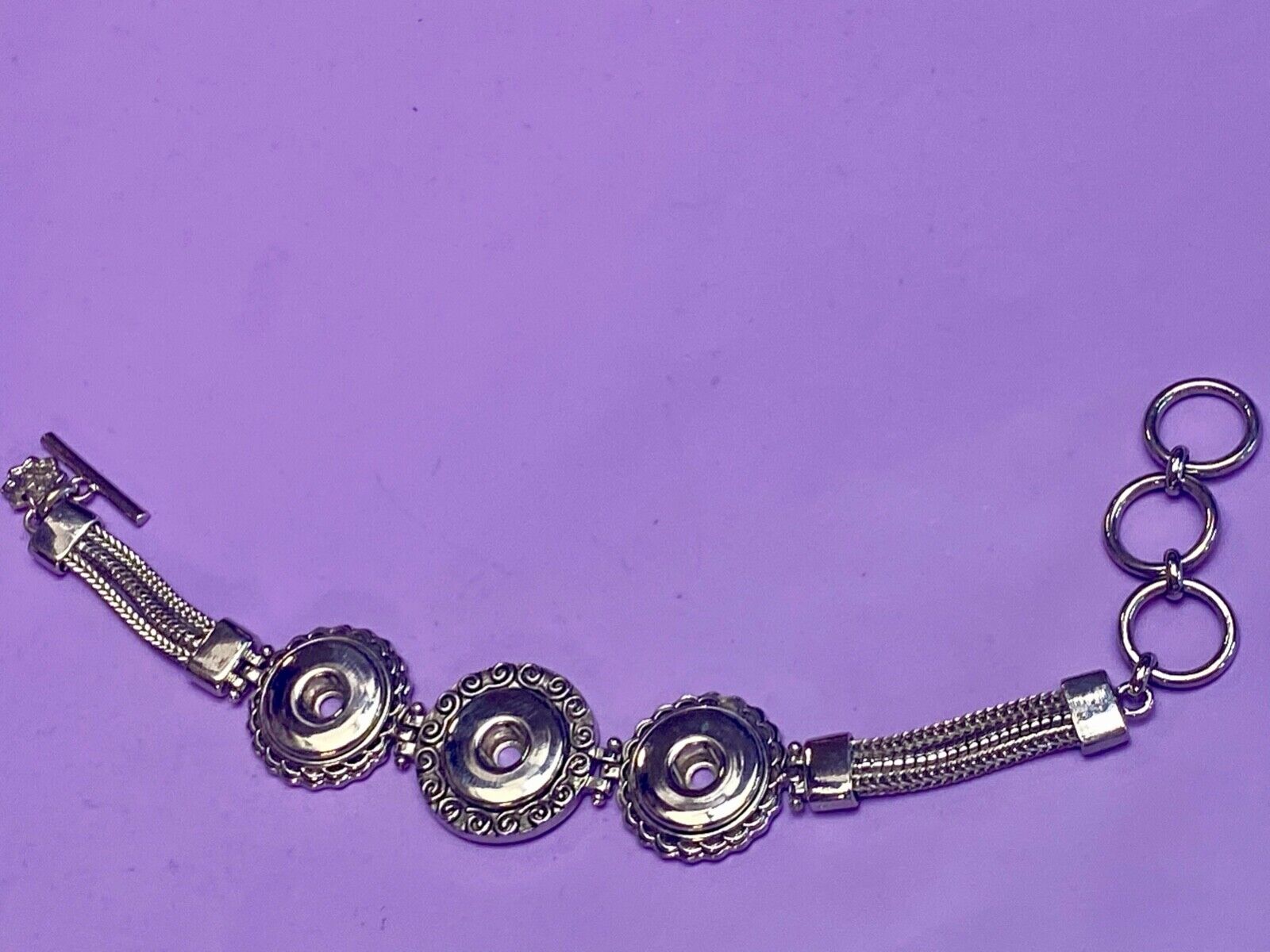 Three space Original bracelet for 18mm Magnolia And Vine Snaps