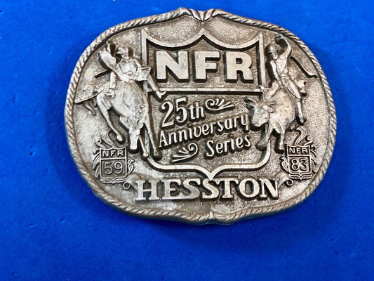 25th Anniversary 1959-1983 Hesston National Finals Rodeo belt buckle FIRST EDN.