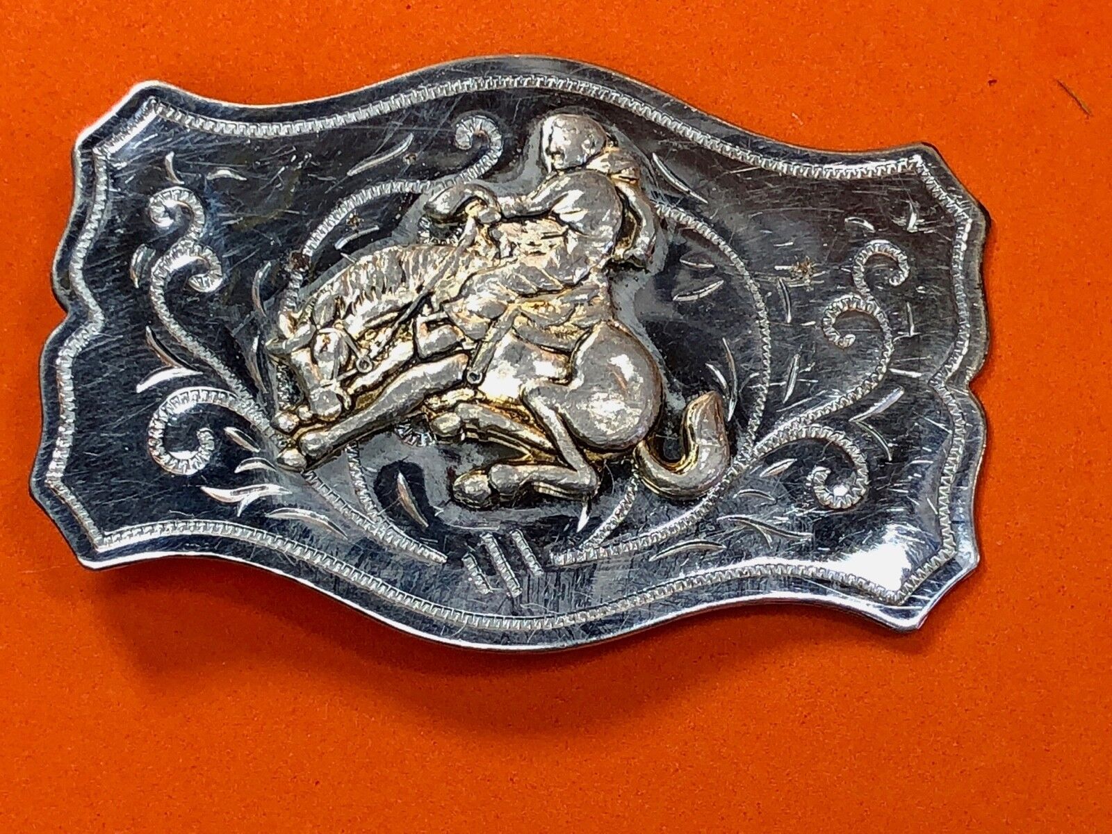 Vintage Horse Cowboy Saddle Bronc Buster Belt Buckle Made in Japan 