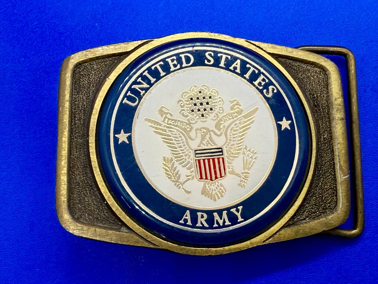 United States Army Armed Forces Commemorative Brass Tone Vintage Belt Buckle