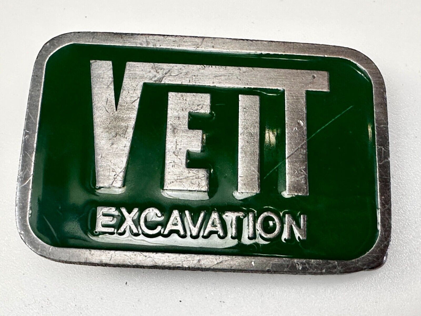 Veit Excavation Demolition Services Company Advertisement CD Hit Belt Buckle