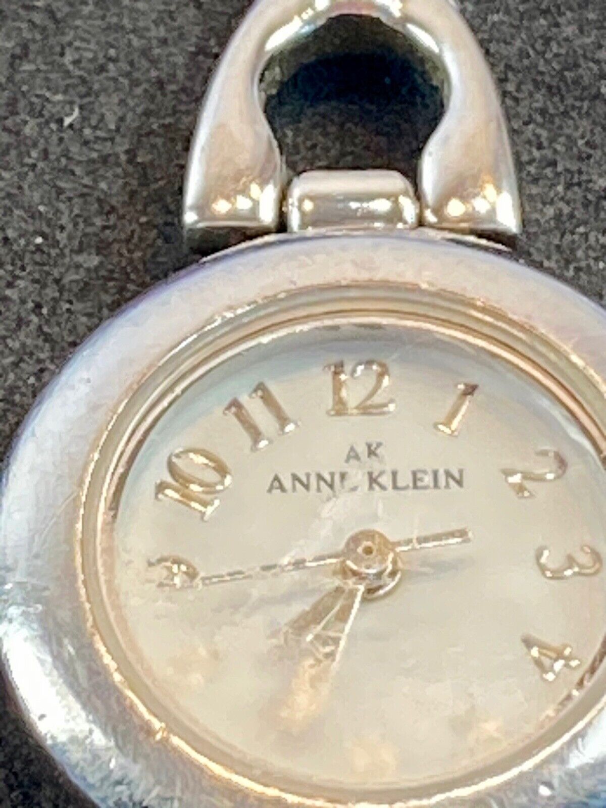 AK Anne Klein silver tone link formal Quartz ladies watch fresh battery 10/1465
