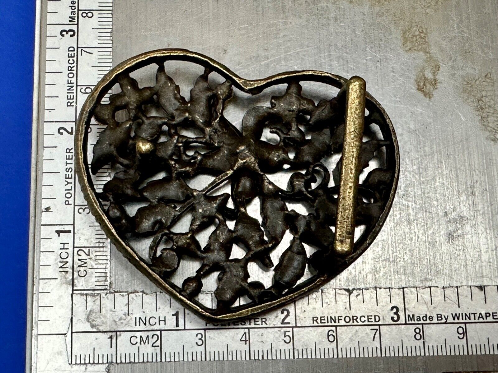 Beautiful see through Heart shaped belt buckle with yellow rhinestone accents