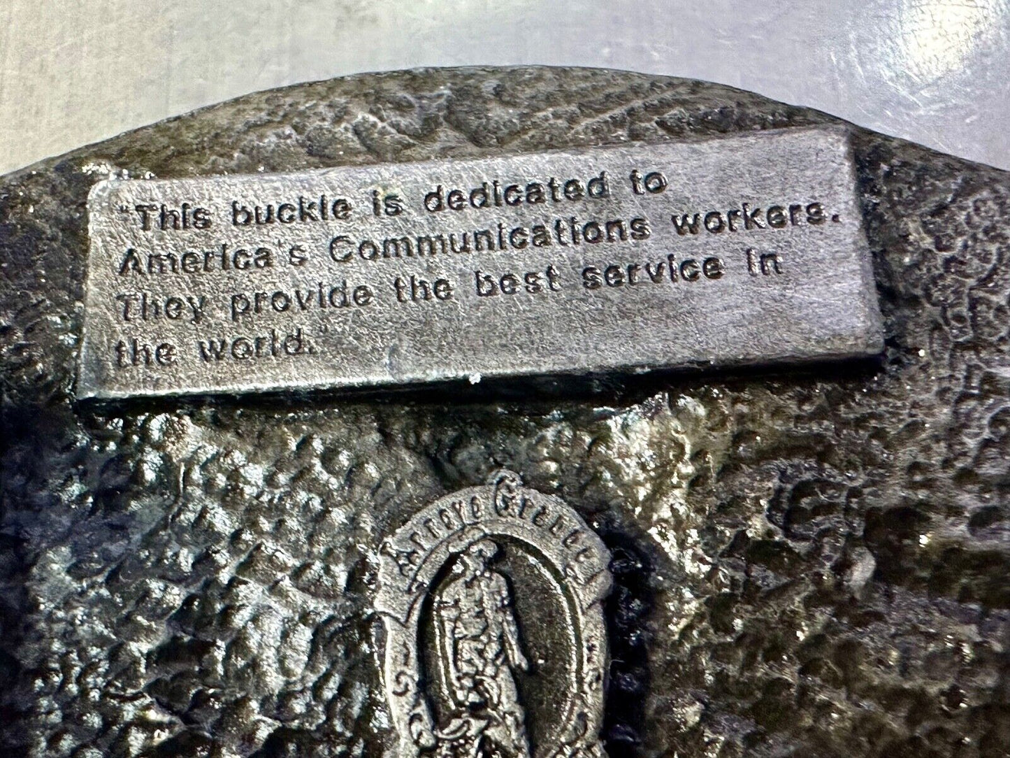 Telephone Linesmen pole climbers Telecommunication 89 Arroyo Grande belt buckle