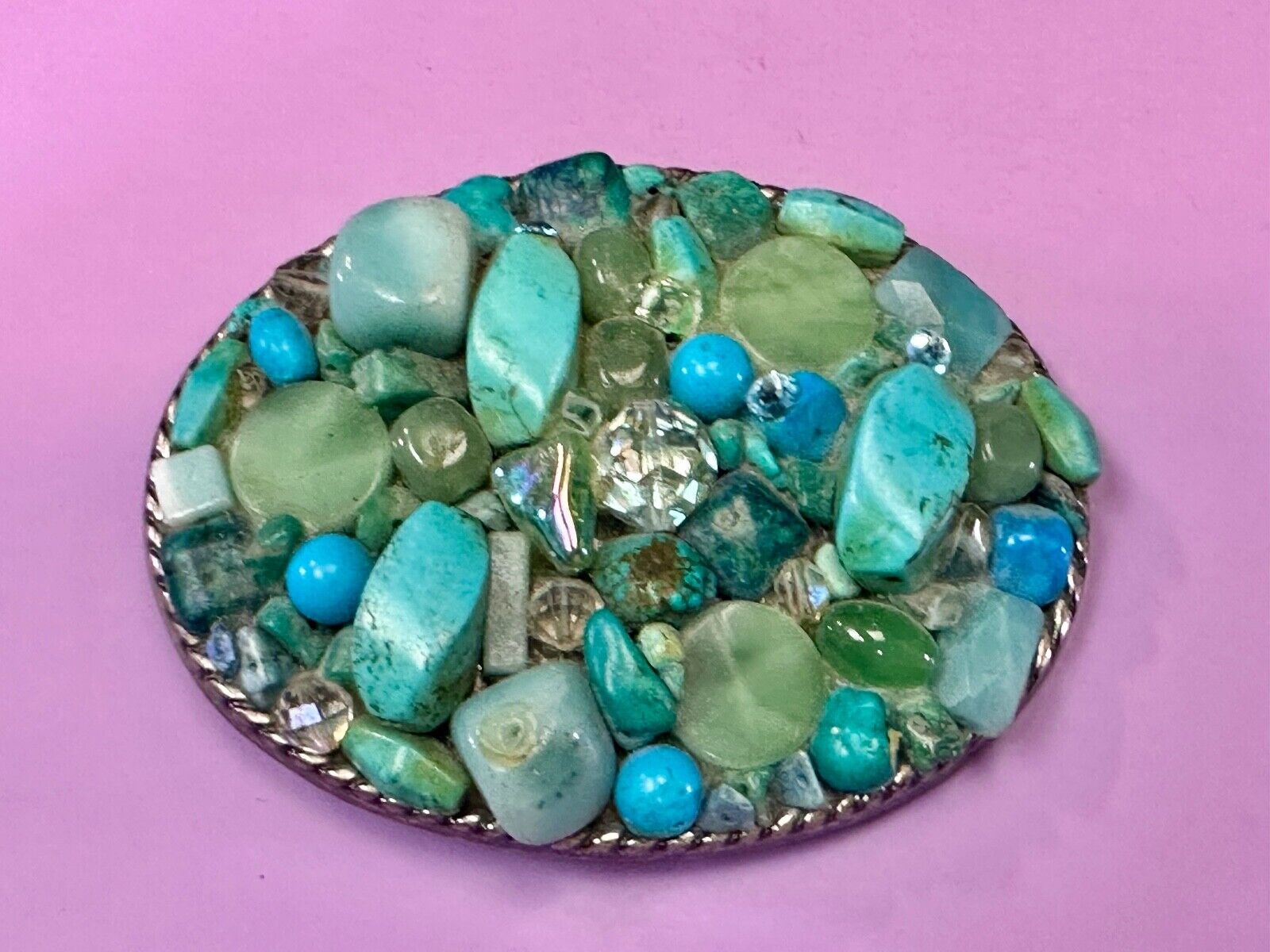 Artisan Mixed Material Turquoise color theme Belt Buckle by Ivan