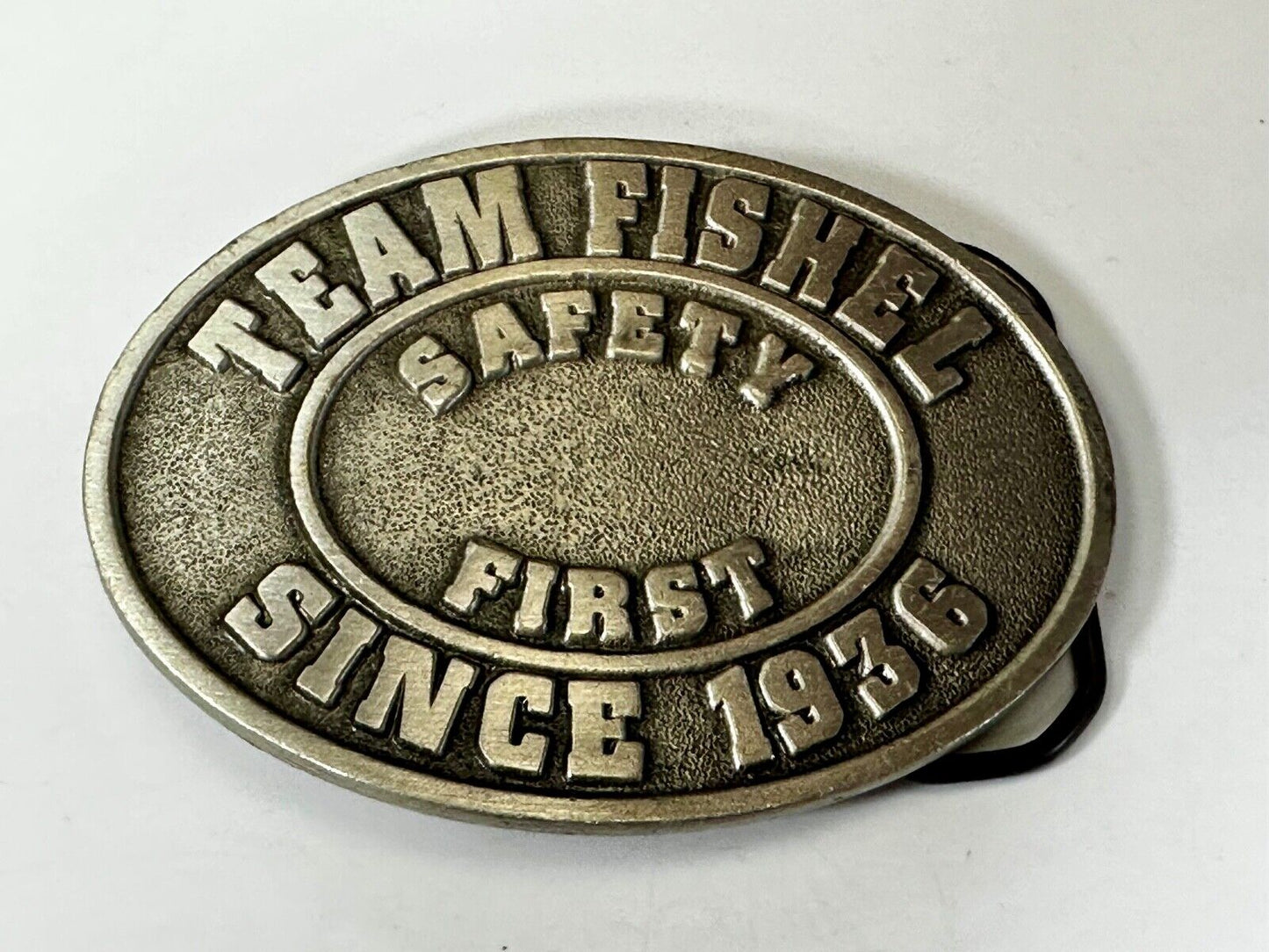 Team Fishel Safety First Since 1936 Company Logo Commemorative Belt Buckle