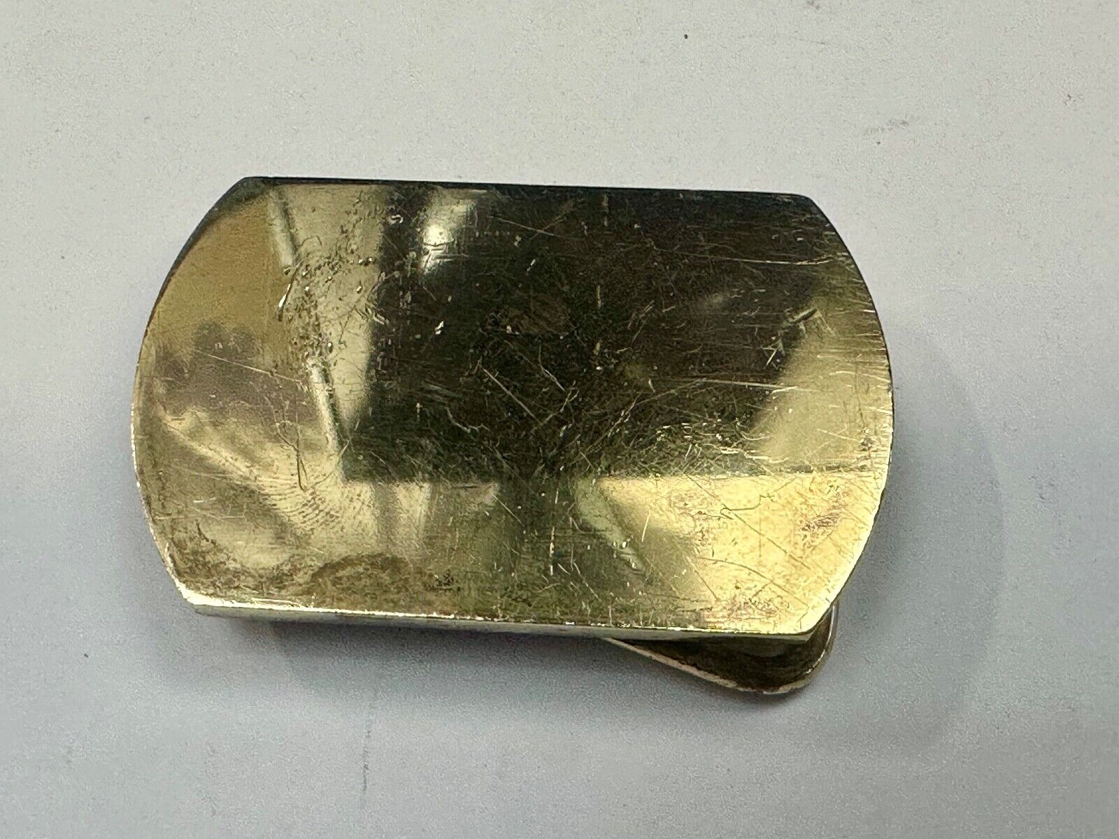 Artisan 2.5" wide rounded corner brass tone dress belt buckle