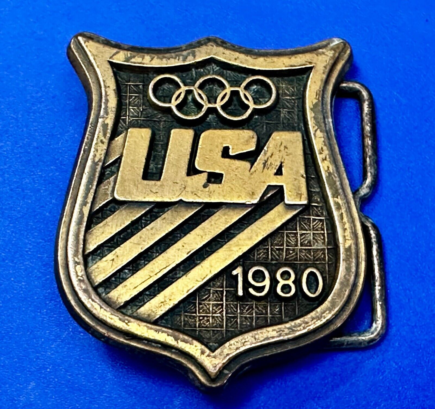 1980 USA Olympic Committee Vintage Paul Rollins Belt Buckle by RJ