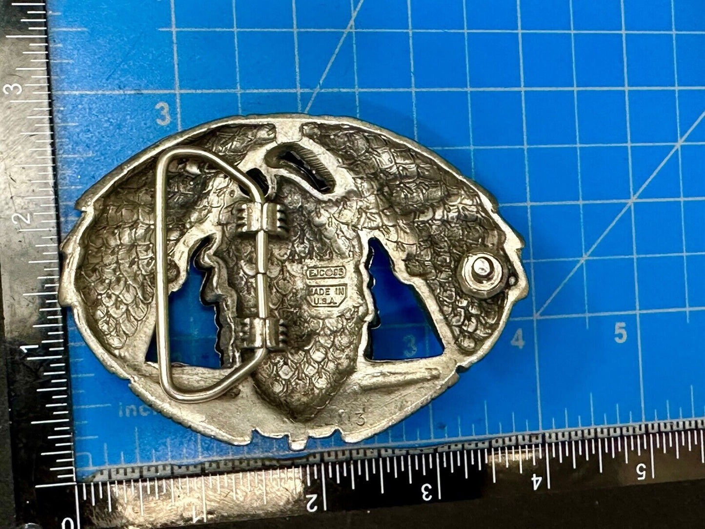 Unique Native American Indian Vintage Two tone EGE 93 Belt Buckle