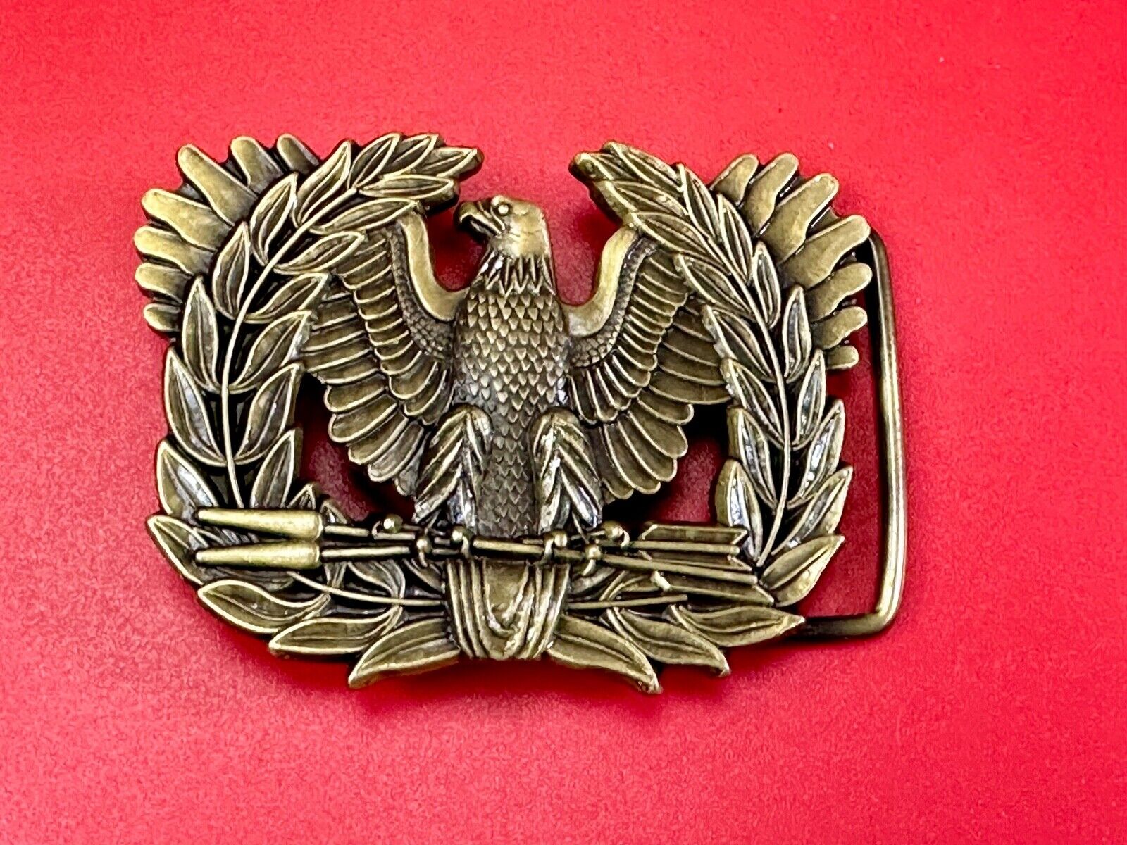 All American Emblem - Majestic Eagle, Arrows, Olive Branch cutout belt buckle