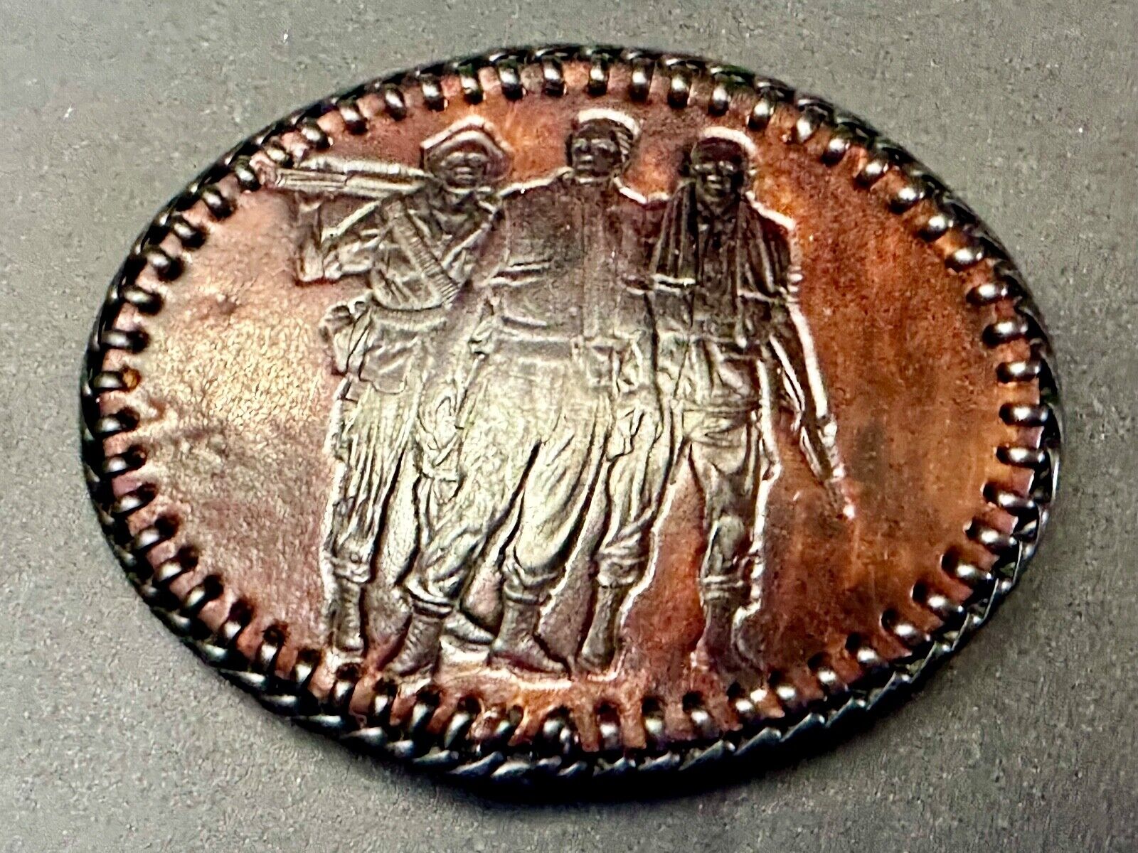 Vietnam War Memorial Three Soldiers Statue Washington DC Leather Belt Buckle