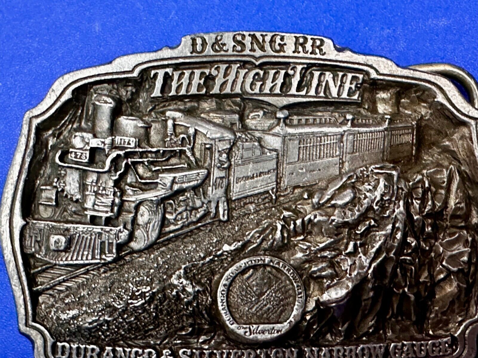 Train Rail Road Durango & Silverton Narrow Gauge C+J Vintage 1980s  Belt Buckle