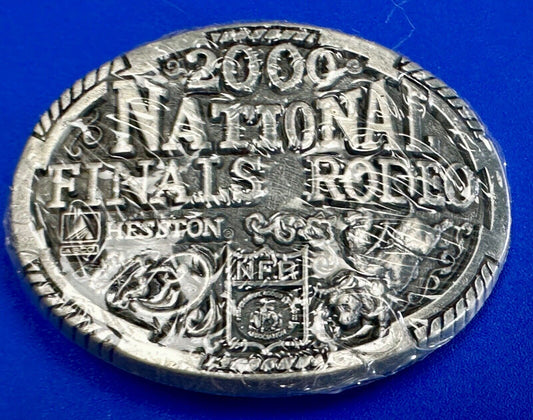 2000 Youth Sized Hesston National Finals Rodeo Bull Riding Cowboys belt buckle 
