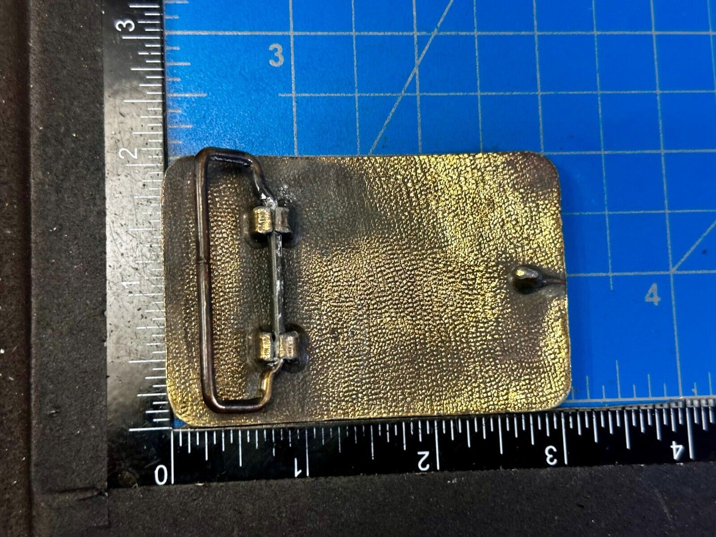 TOUGHSKINS JEANS Company Advertisement Brass Tone Vintage Belt Buckle