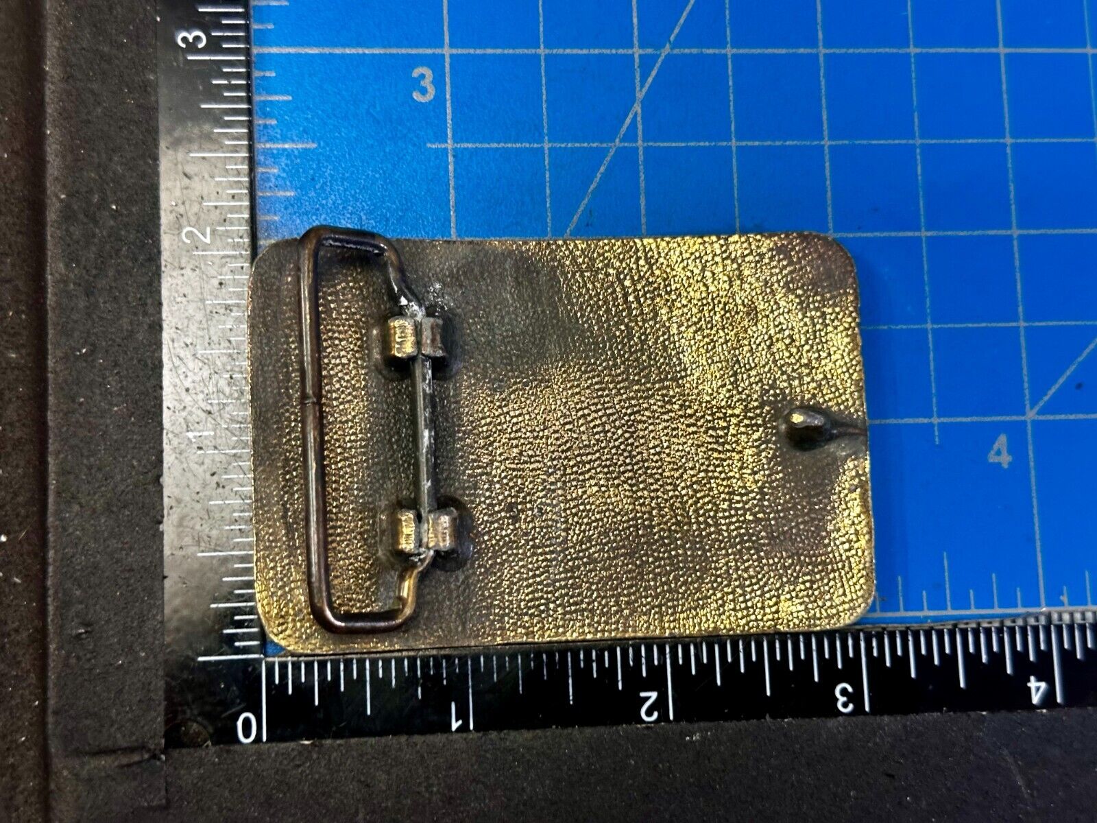 TOUGHSKINS JEANS Company Advertisement Brass Tone Vintage Belt Buckle