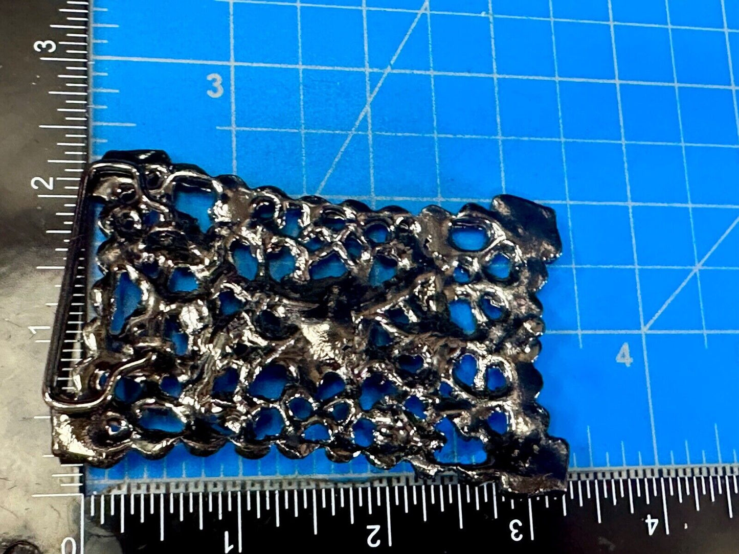 Unique black Victorian vibe black Rhinestone accented see through Belt Buckle