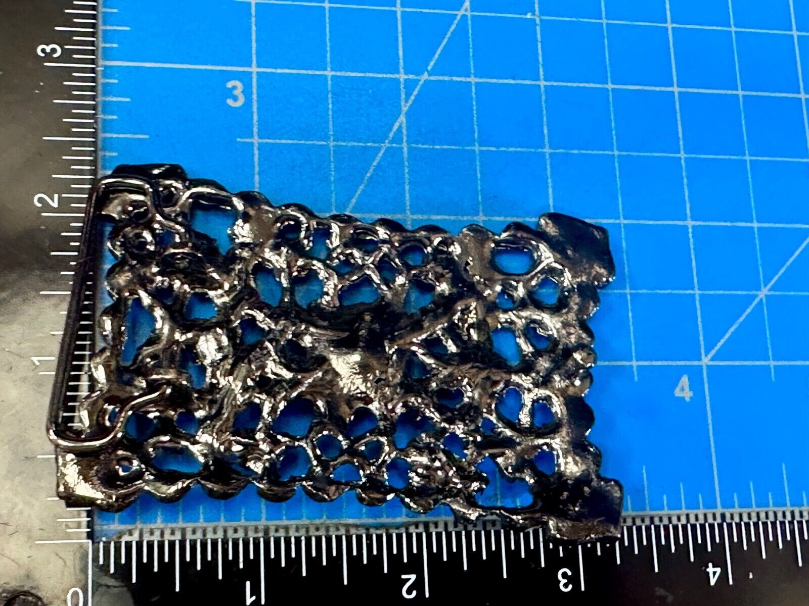 Unique black Victorian vibe black Rhinestone accented see through Belt Buckle