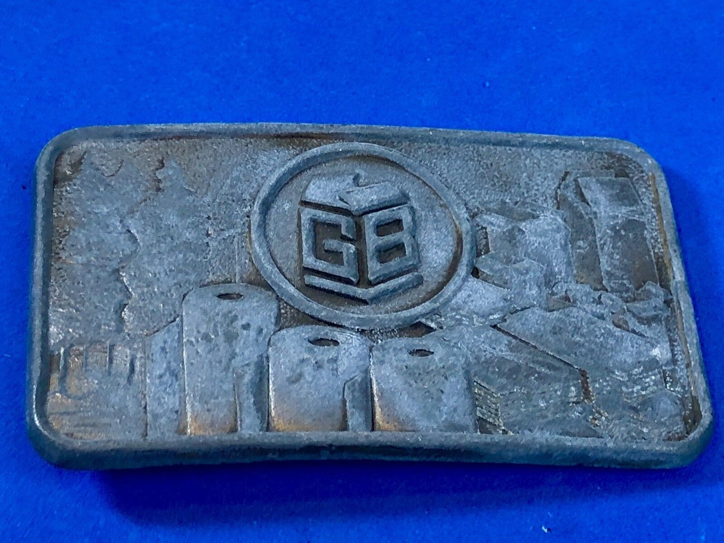 vintage GB paper products advertising promo Company  belt buckle