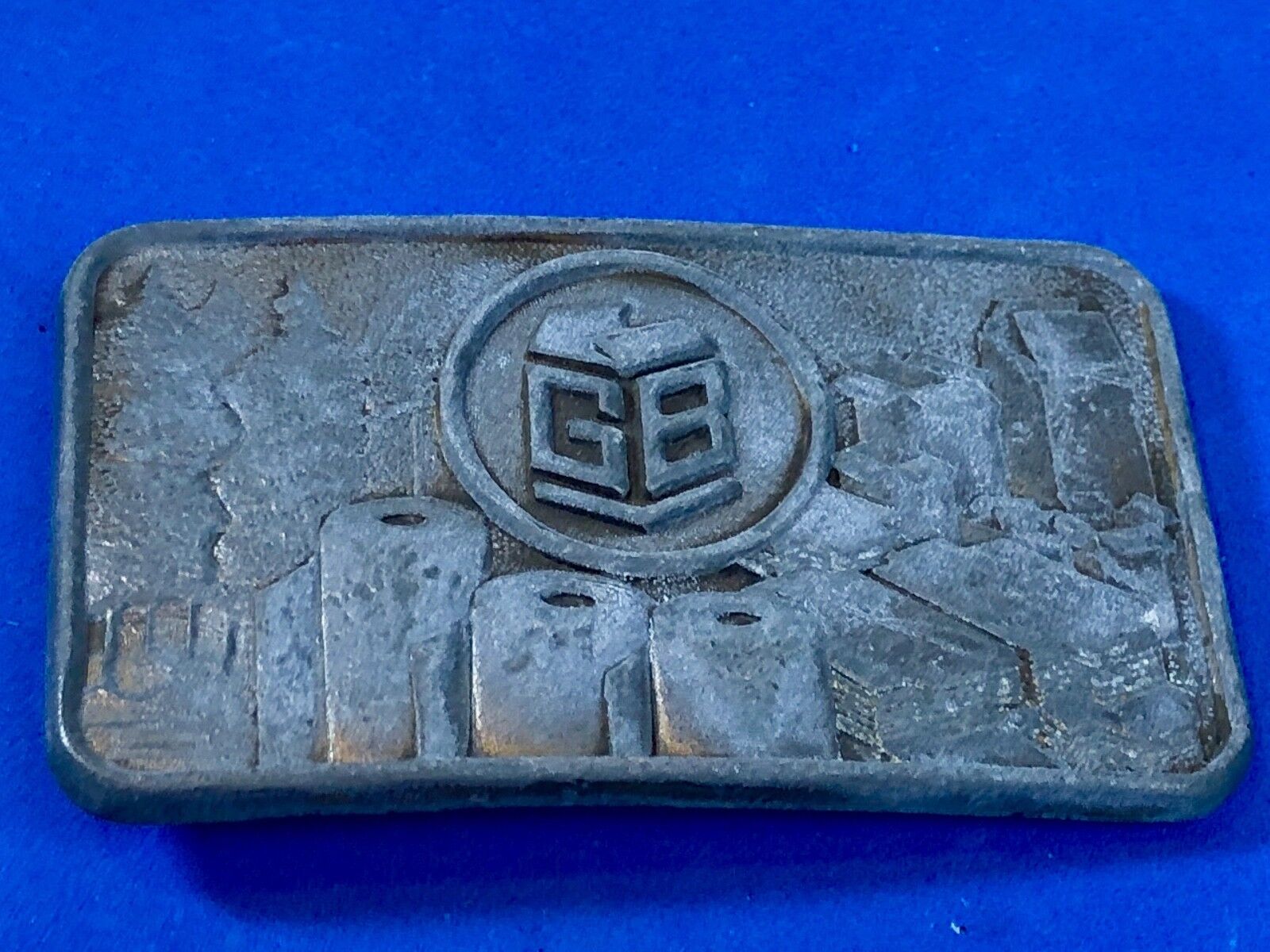vintage GB paper products advertising promo Company  belt buckle
