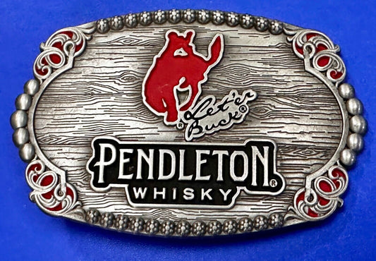 2023 Pendleton Whiskey Let'er Buck Rodeo Cowboy Montana Silversmiths Belt Buckle