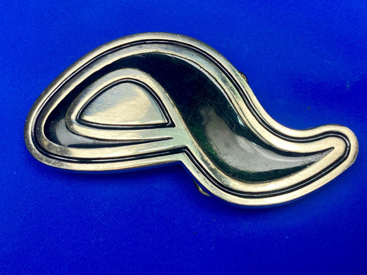 Abstract Pattern Logo? Black Enameled Belt Buckle