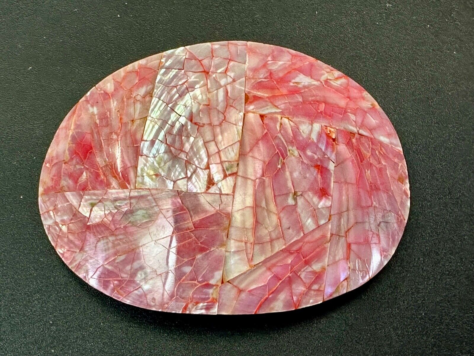 80s Charmant Beverly Hills Different Abstract Cracked Shell Style belt buckle