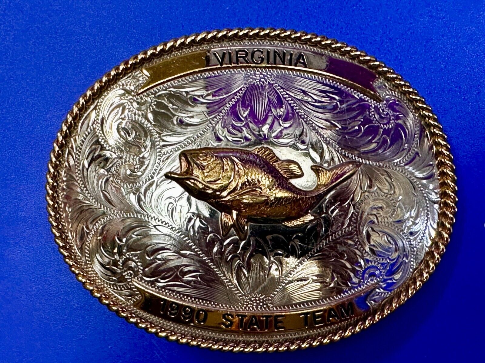 VA State Mr. Bass Fishing Clayton Lake Trophy Montana Silversmiths Belt Buckle