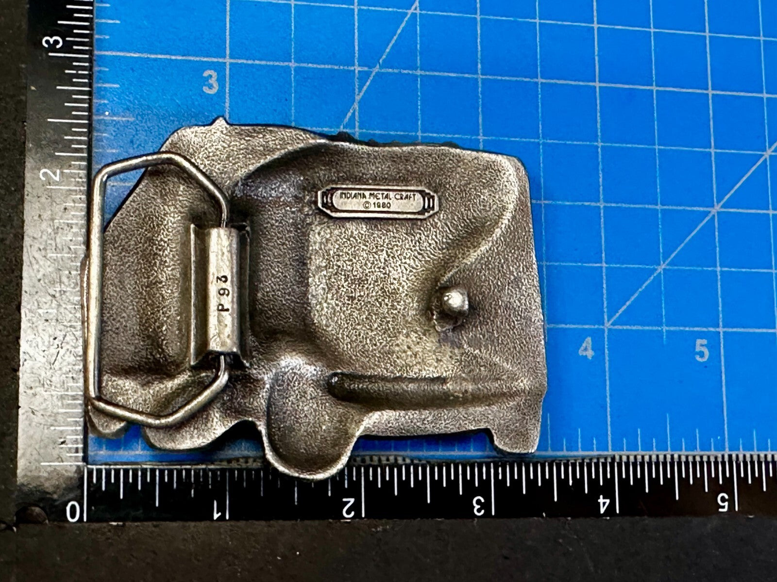 Vintage 1980 Semi Truck Long Haulers Drivers Trucker Indiana Metal Belt Buckle