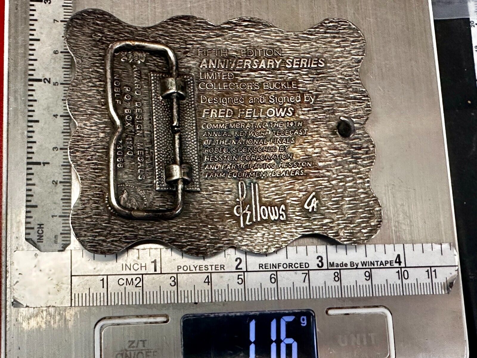 1987 ADM Hesston NFR National Finals Rodeo Cowboys Western Belt Buckle