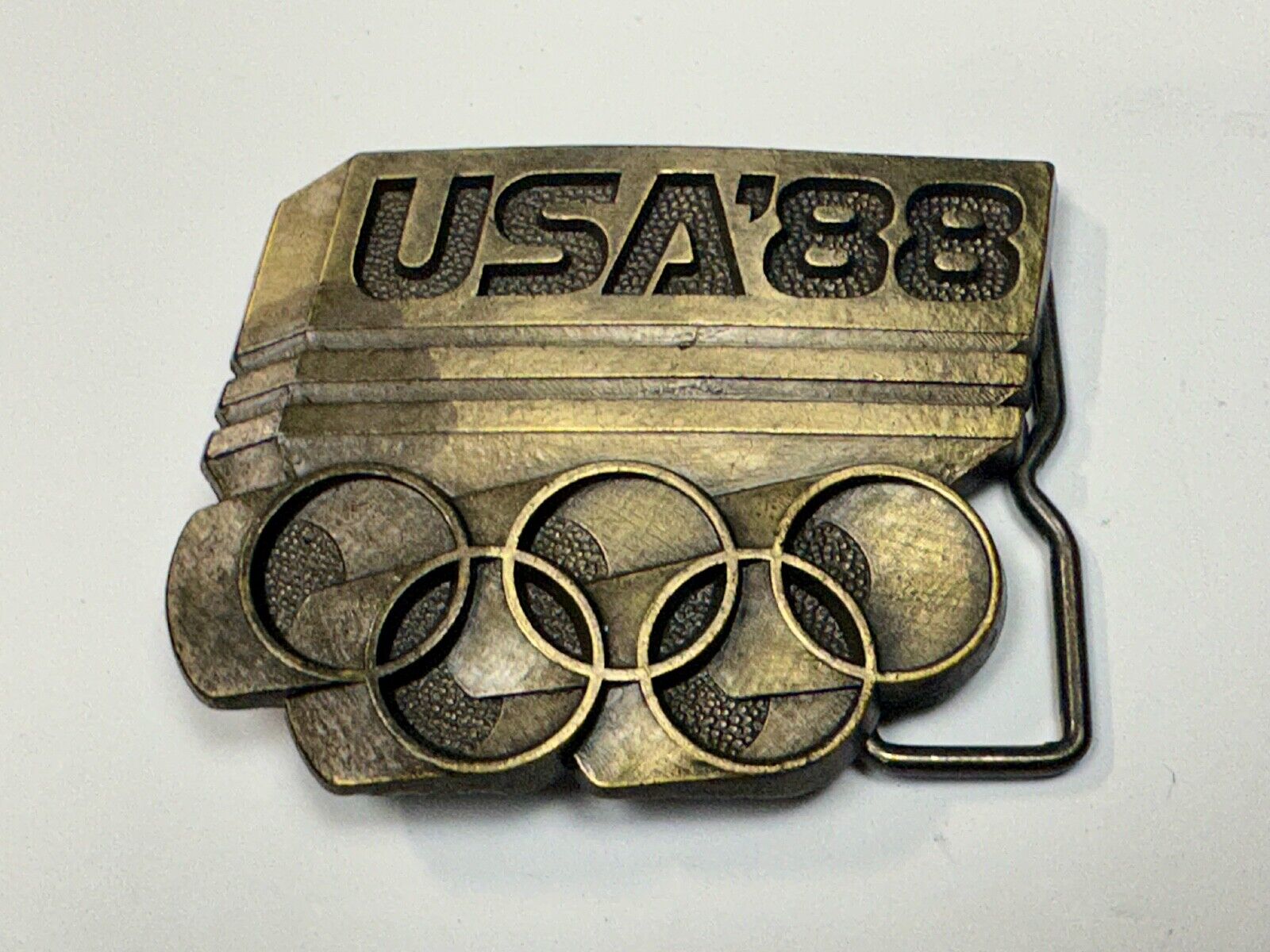 USA Olympic Games 1988  Five Ring Emblem logo belt buckle