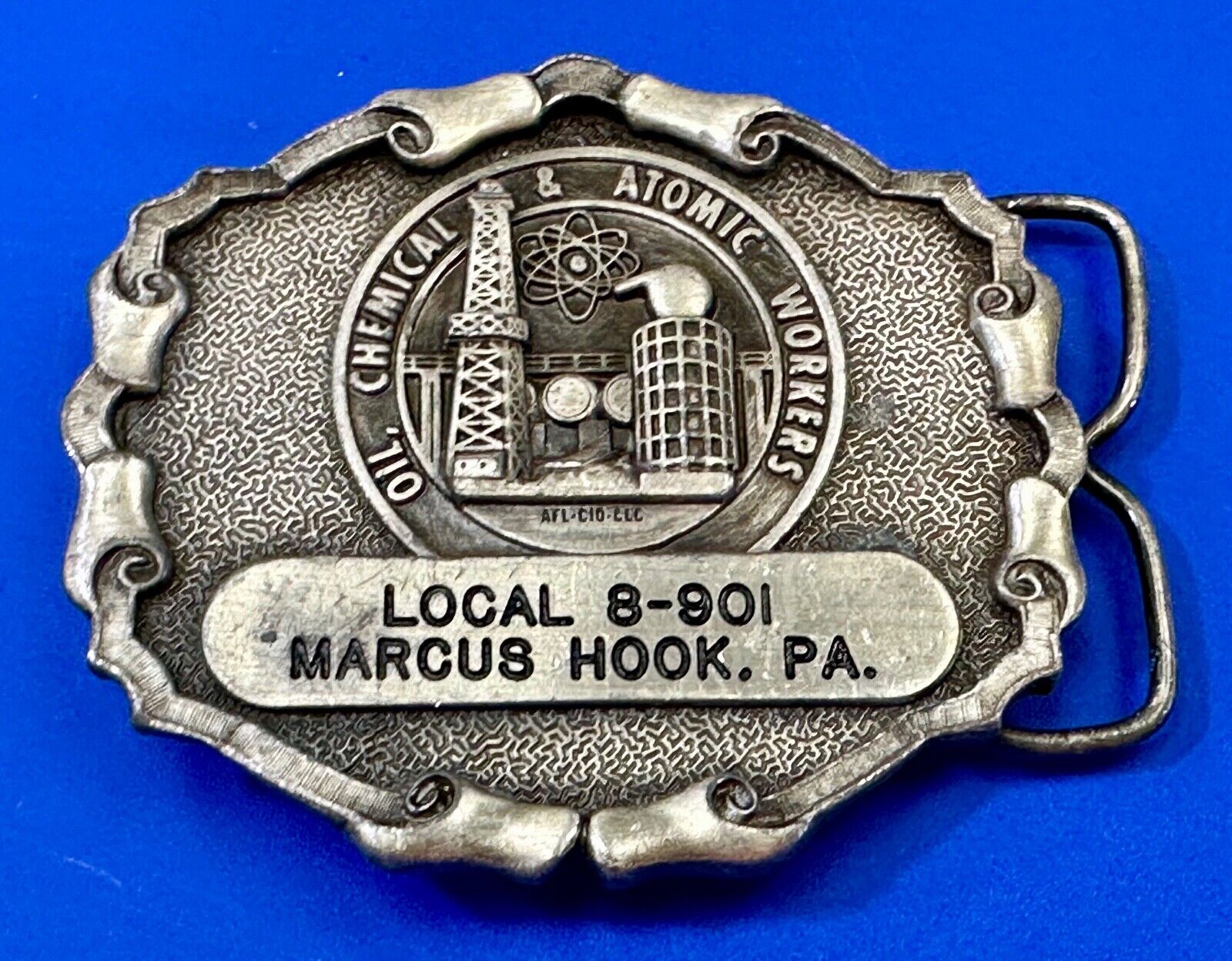 Union Oil Chemical Atomic Workers Local Marcus Hook PA  AFL-Cio belt buckle