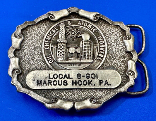 Union Oil Chemical Atomic Workers Local Marcus Hook PA  AFL-Cio belt buckle