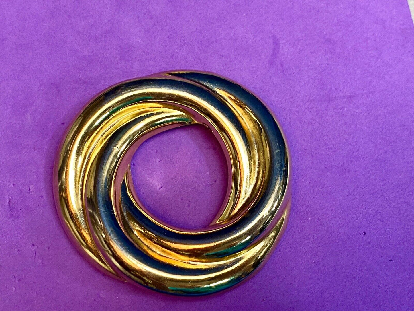 Vintage Gold Tone Multiple Stacked Rings Victorian Dress Belt Buckle 