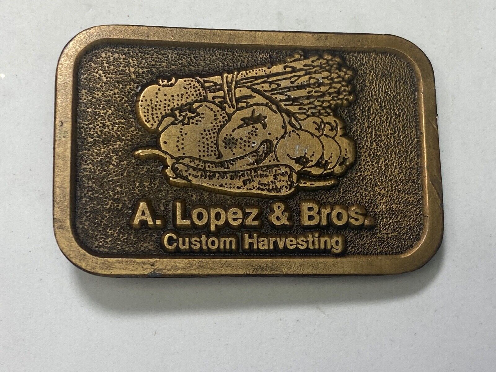 A Lopez And Bros - Custom Harvesting Farming Farm Agriculture Belt Buckle 