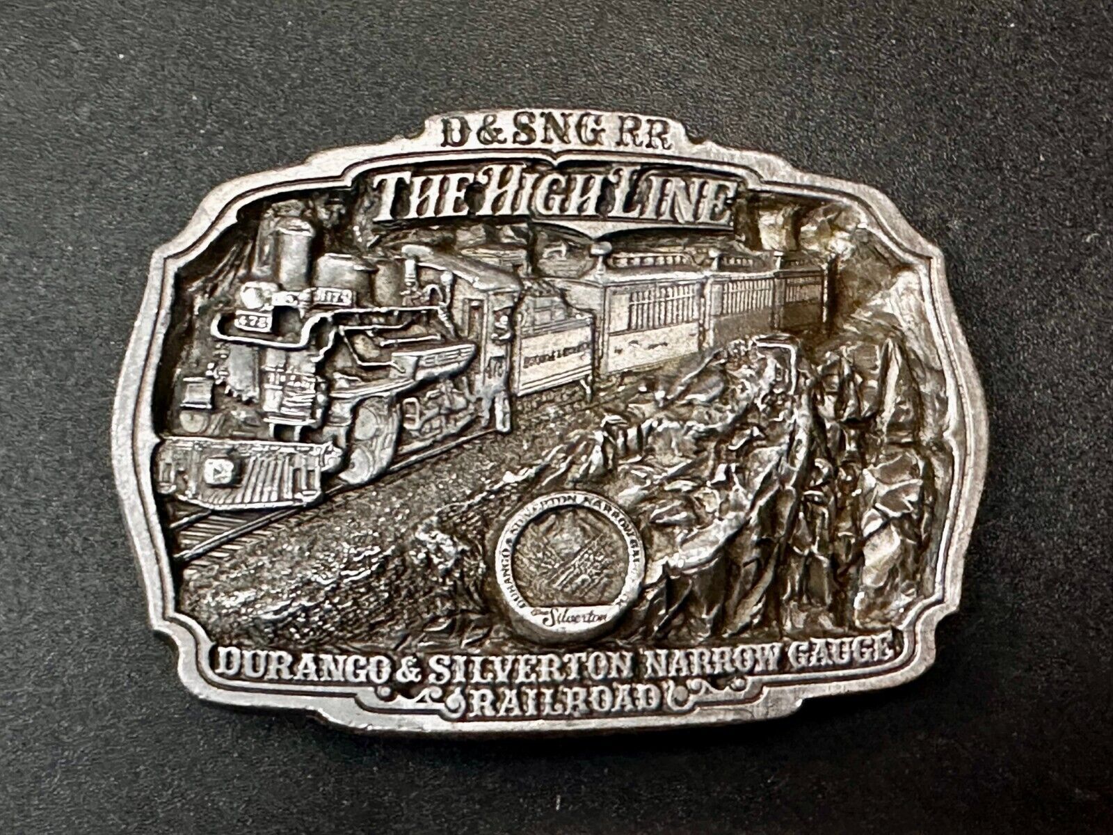 Train Rail Road Durango & Silverton Narrow Gauge C+J Vintage 1980s  Belt Buckle
