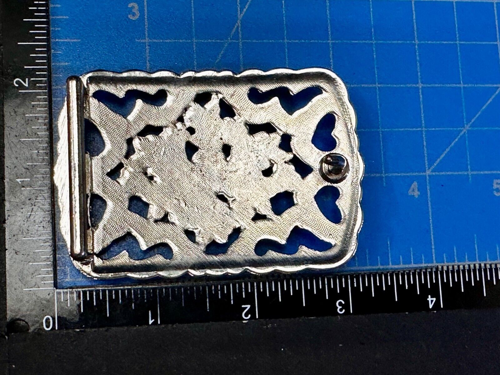 Victorian Style Flower Heart See-Through Ladies Belt Buckle Missing Rhinestone's