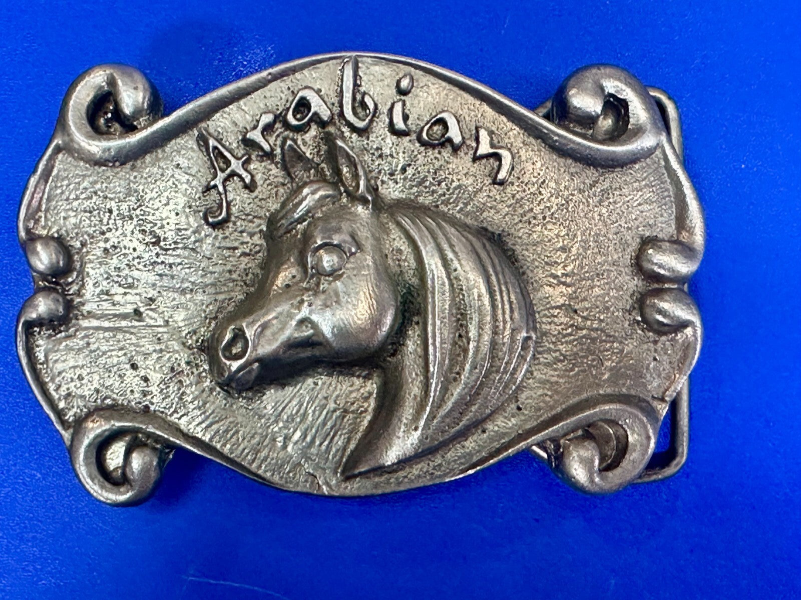 Arabian Horse Head Silver Tone Western Rodeo Cowboy SPEC-CAST Belt Buckle